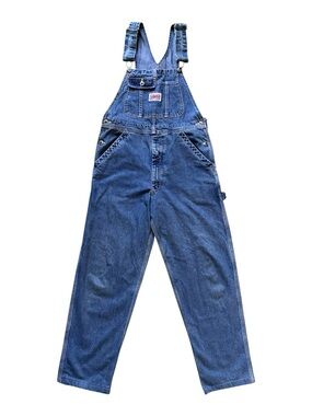 Vintage 90s IKEDA Denim Overalls Made in Canada Carpenter Baggy Loose Fit Small